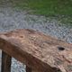 Old solid wood workbench – character console, thick top – 165 cm