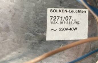 Mid-century ceiling light, brushed brass by Solken Leuchten, 7 lamps.