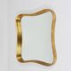 Golden wooden mirror in the style of Gio Ponti by Max Welz, Vienna, Austria, 1940s.