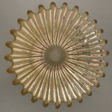 Saladier ancien en verre jaune