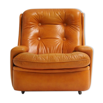 Fauteuil en cuir funky par Michel Cadestin pour Airborne