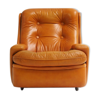 Funky leather lounge chair by Michel Cadestin for Airborne