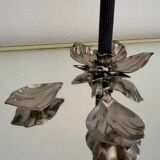 Silver metal flower ashtray candle holder