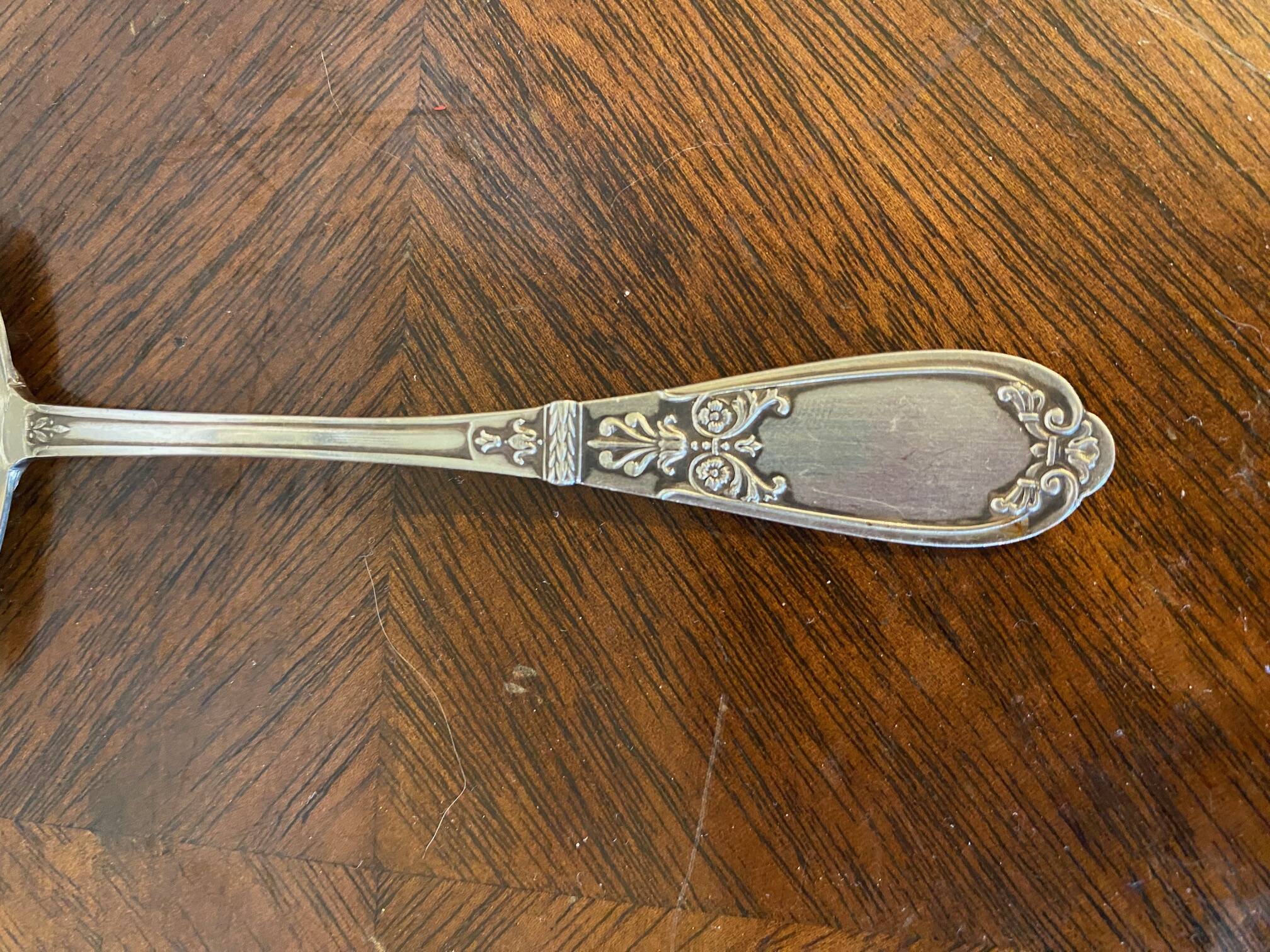 Porridge spoon silver plated goldwork felix freres floral decoration
