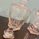 Vintage glass table service, square base and gold trim – Years