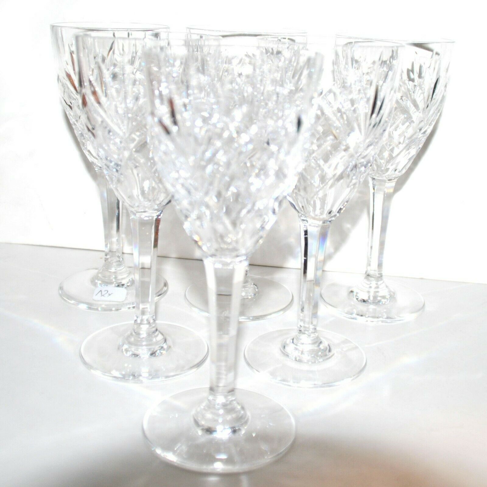 Series of 6 Chantilly wine glasses in Saint-Louis crystal signed