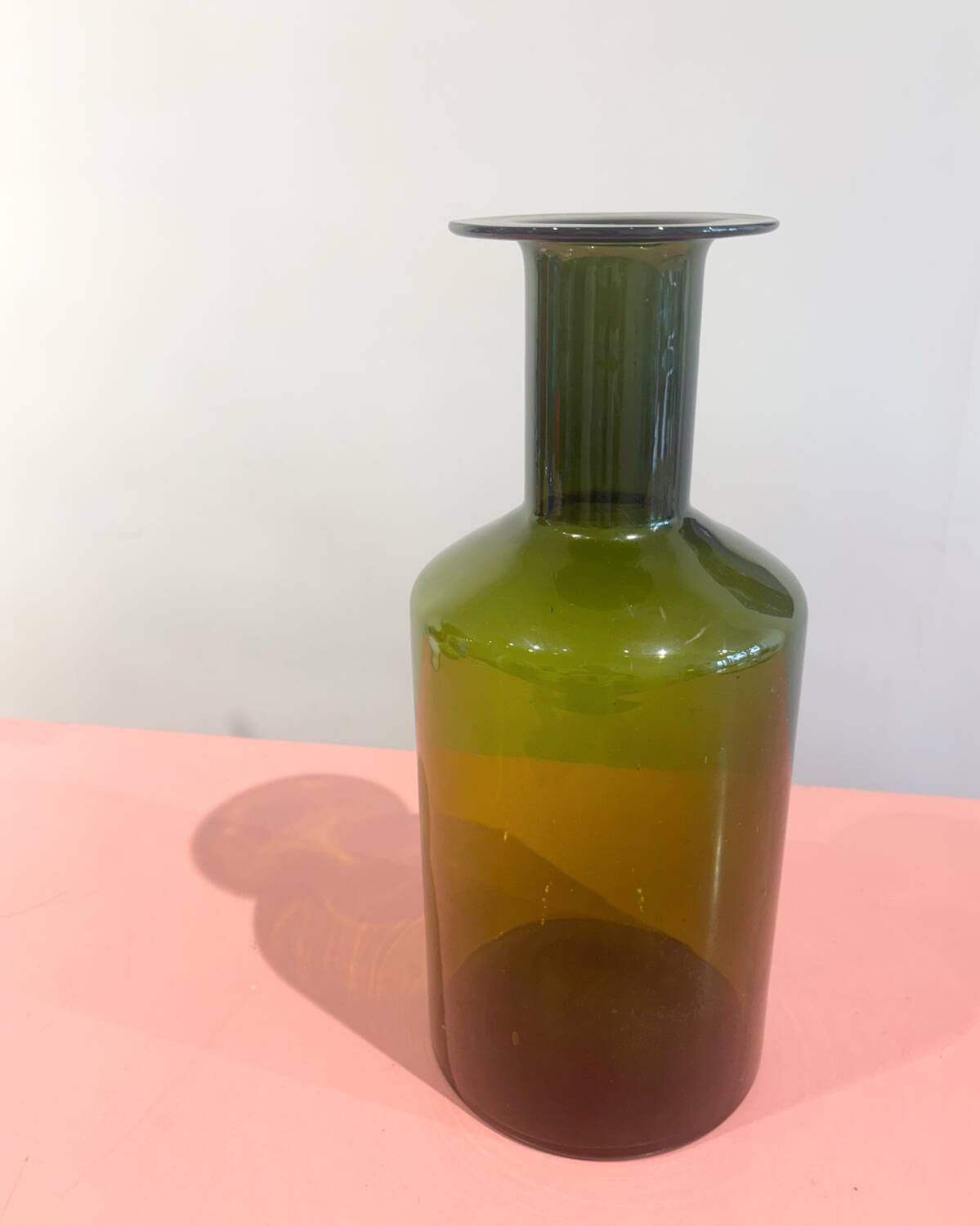 Holmegaard olive glass vase