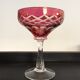 Series of 6 champagne glasses in chiseled crystal