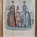 Framed fashion engraving 1886 fashion review