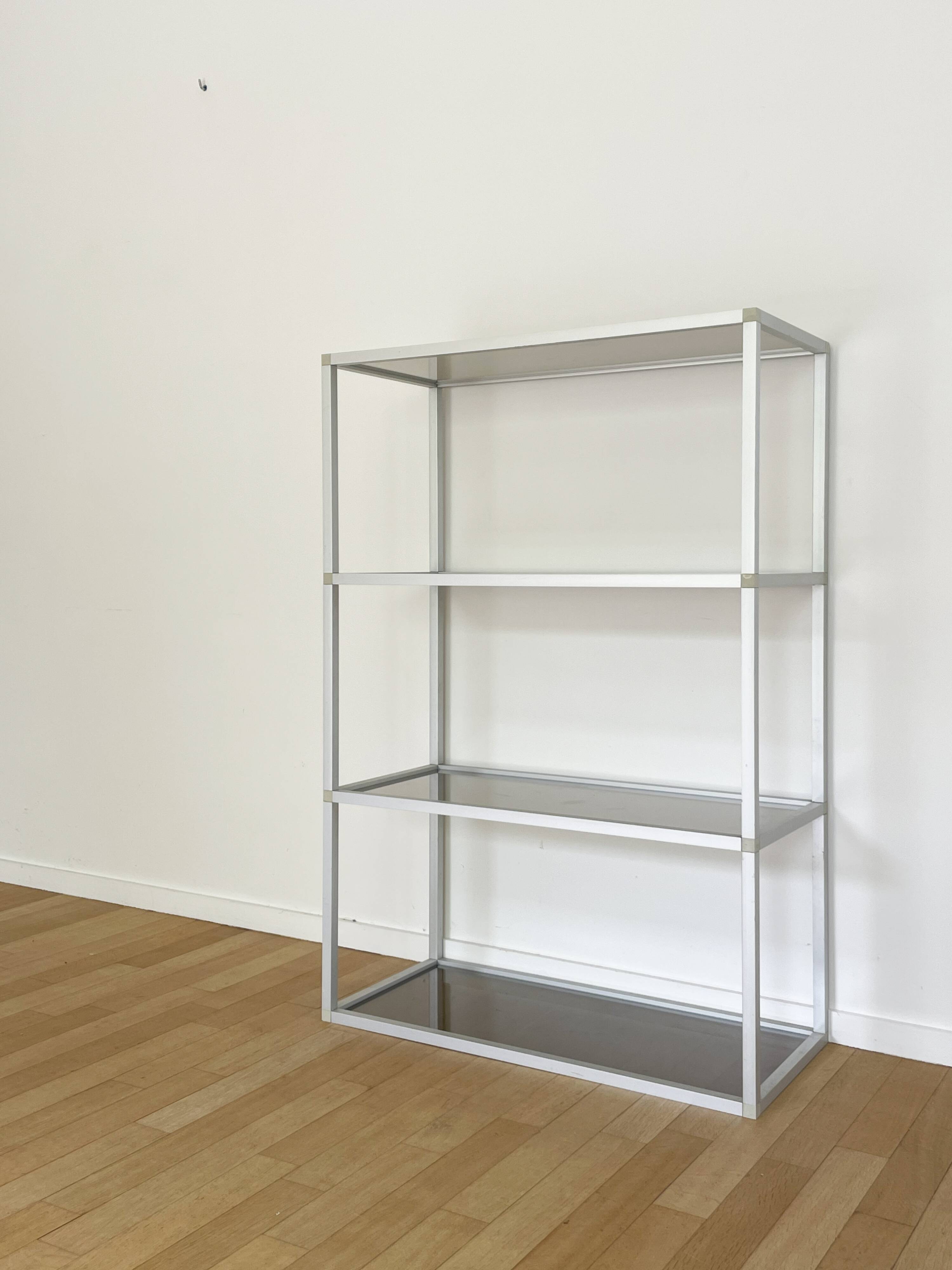Aluminum and glass shelf