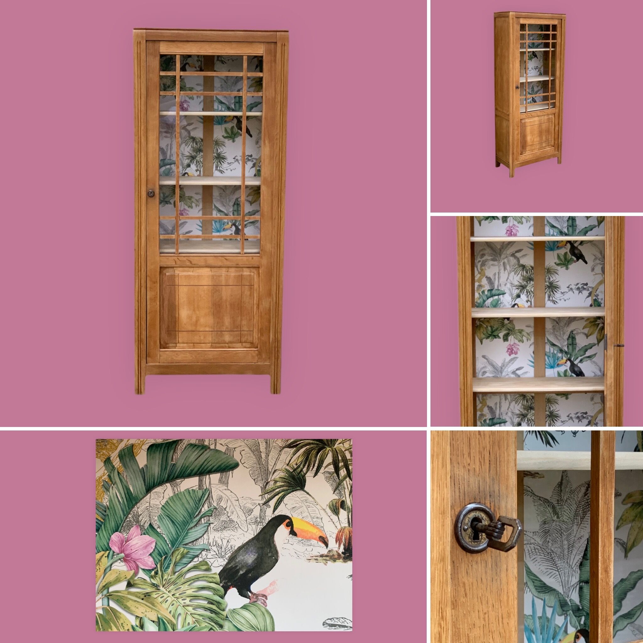 Parisian glazed wardrobe raw wood 1930