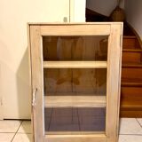 Raw wood display cabinet