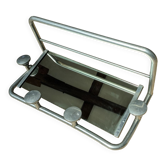 Coat rack mirror aluminum, vintage 50s