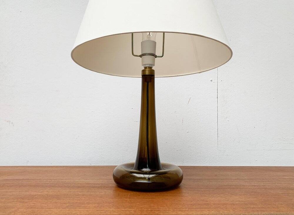 Vintage Danish table lamp model Fleur in glass by Michael Bang for Holmegaard, 1970s.