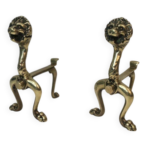 Paire de chenets en bronze