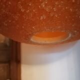 Orange granular resin ball pendant light, 1970