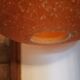 Orange granular resin ball pendant light, 1970