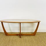 Scandinavian oval teak coffee table
