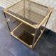 End of sofa 3 trays in smoked glass and brass-frame 70 year