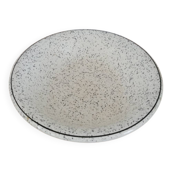 Assiette creuse moucheté noir