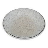 Black speckled soup plate
