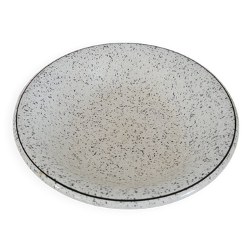 Black speckled soup plate
