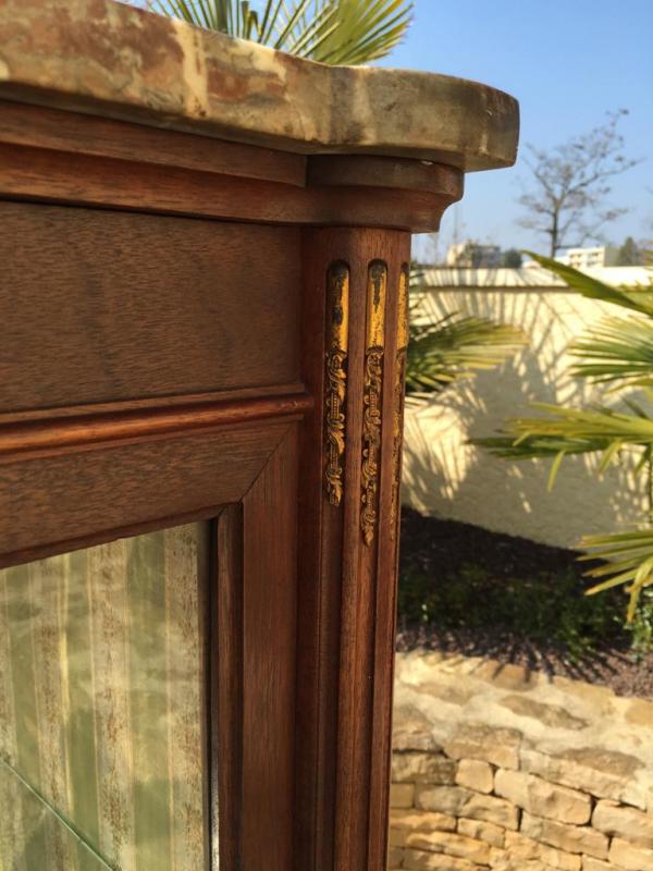 Mahogany Showcase - Bronze Golden Style Louis XVI
