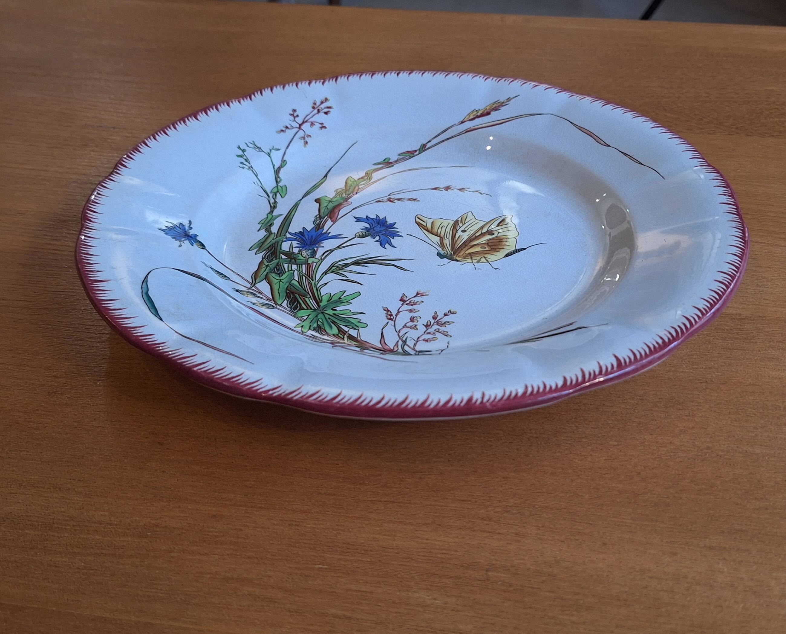 Plate Sarreguemines Butterfly decoration