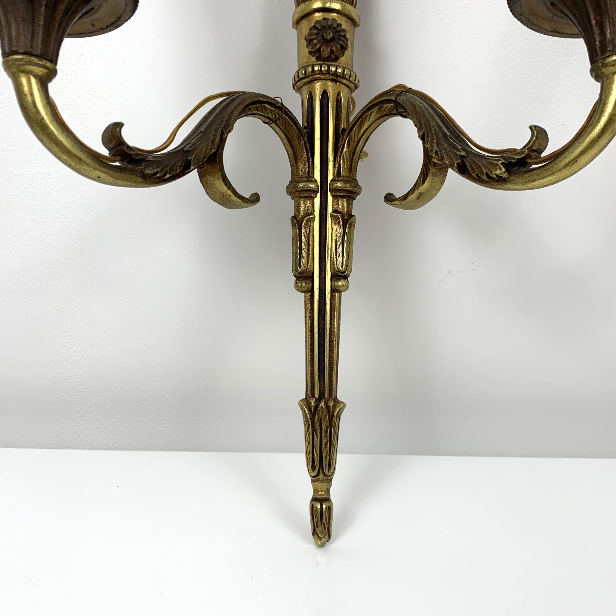 Pair of gold bronze wall ligt old or Empire Carquois Fleche Lucien Gau Paris