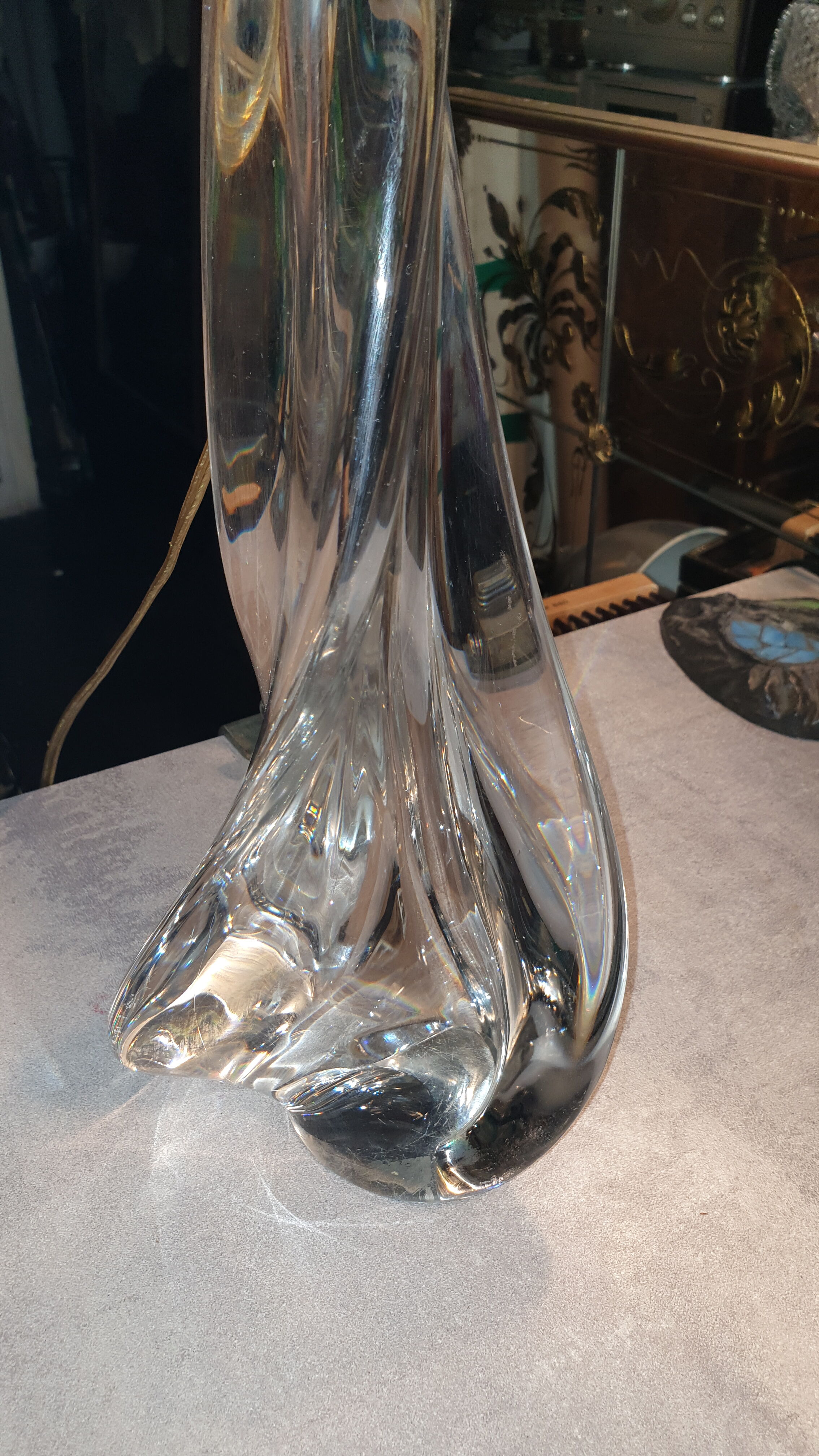Vintage lamp foot crystal st louis