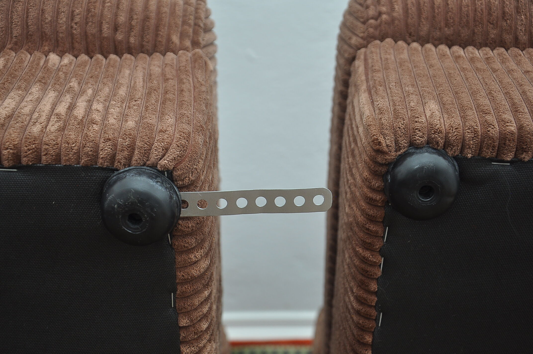 Brown corduroy modular sofa from the 70's, set of 5