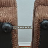 Brown corduroy modular sofa from the 70's, set of 5