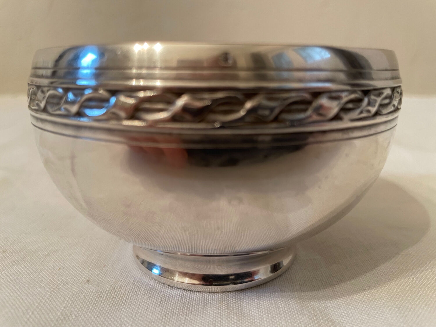 Silver metal bowl