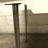 Off-white formica table / 70s cream with a tapered foot drawer
