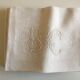 Set de 6 serviettes de lin damassé vers 1900 brodées BC