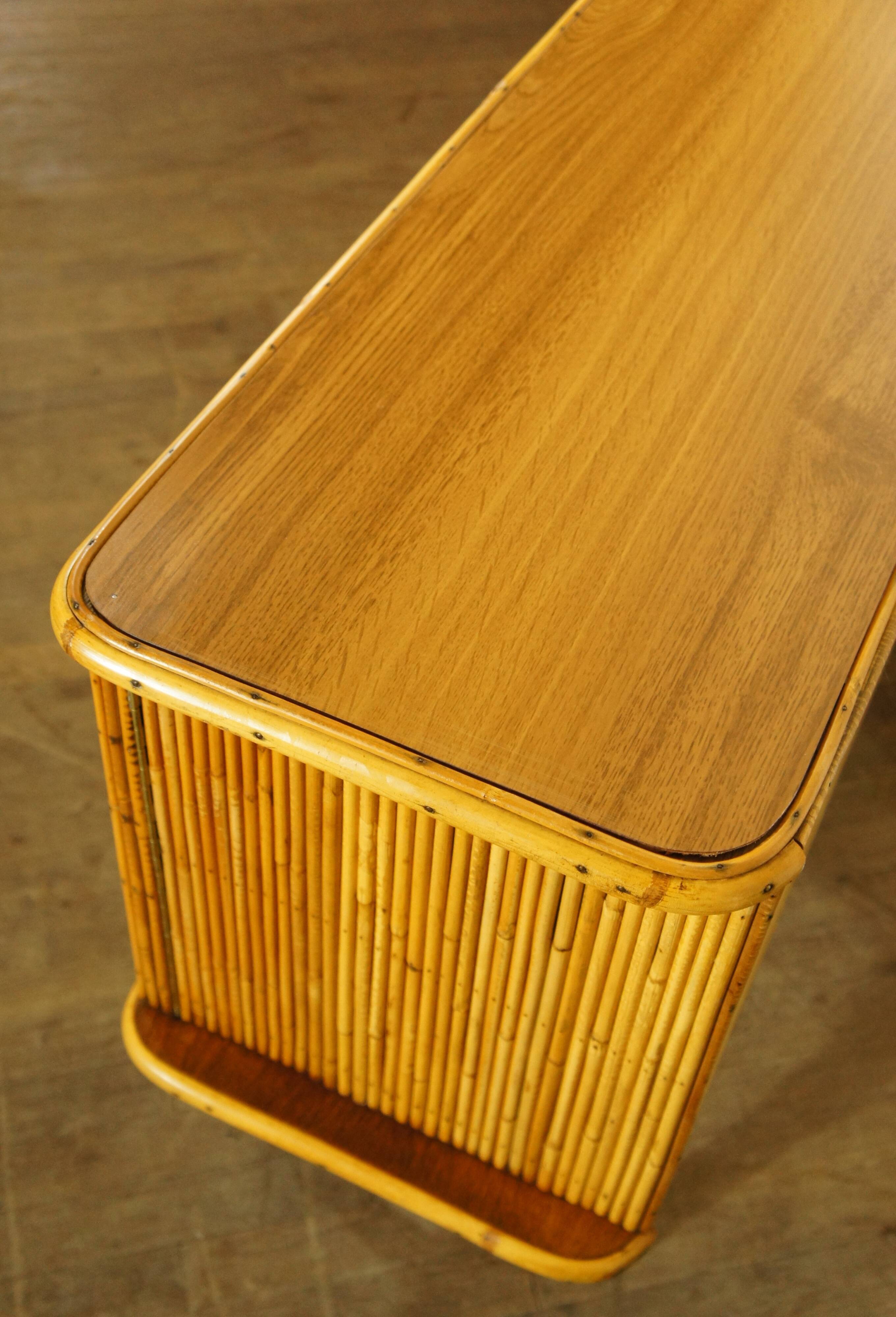 Split bamboo row, oak & melamine 1960