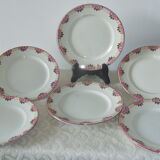6 assiettes à dessert Faïence Orchie Moulin des loups