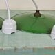 Lot of 2 lampshades enamelled sheet metal and brass socket