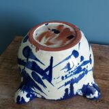 Glazed terracotta mortar and wooden pestle