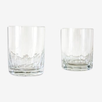 Pair of cut glass whisky glasses