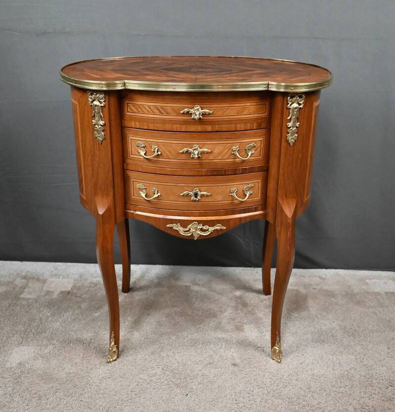 Petite Commode Coiffeuse en Acajou, style Transition – 1940