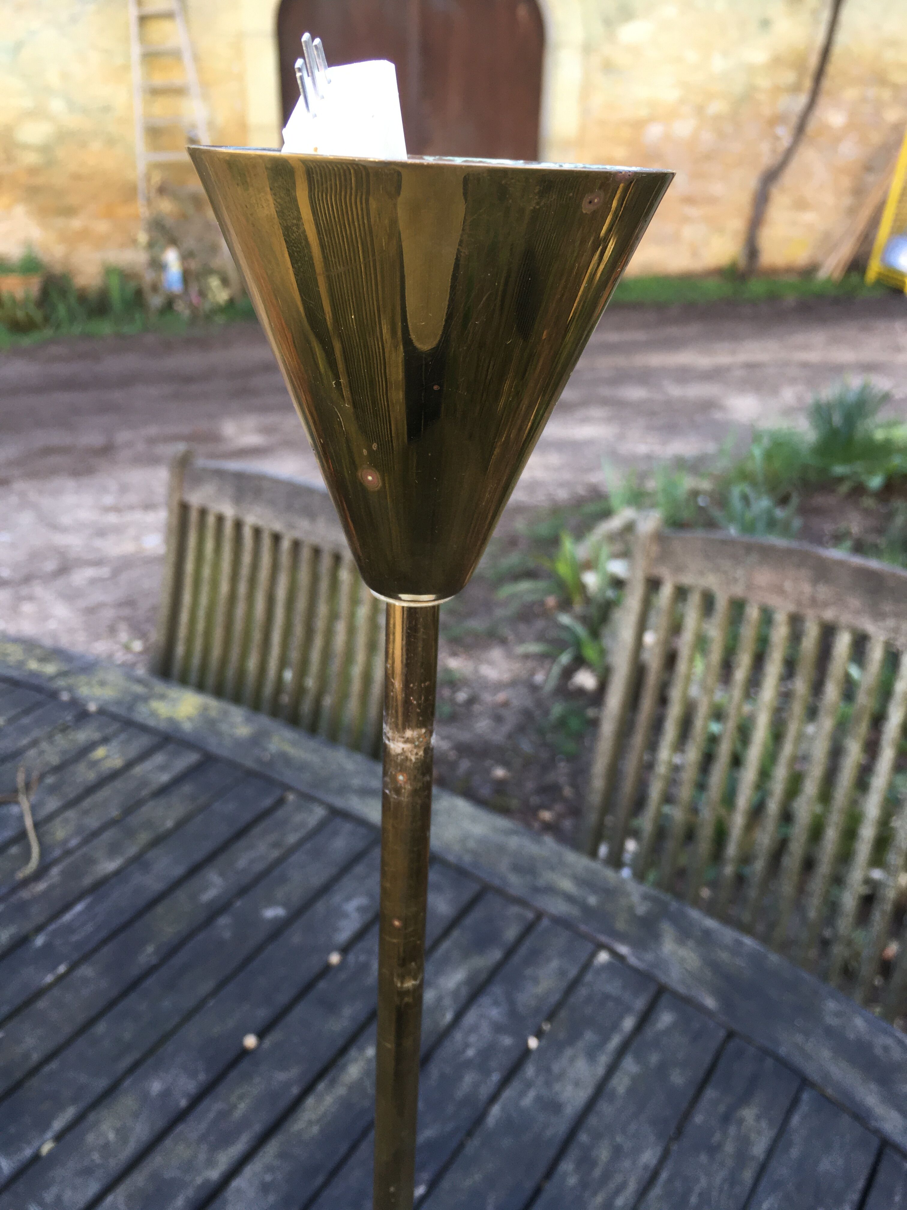 Golden brass white glass hanging