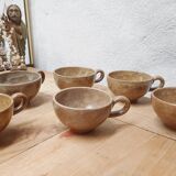 Set 6 cups handmade stoneware