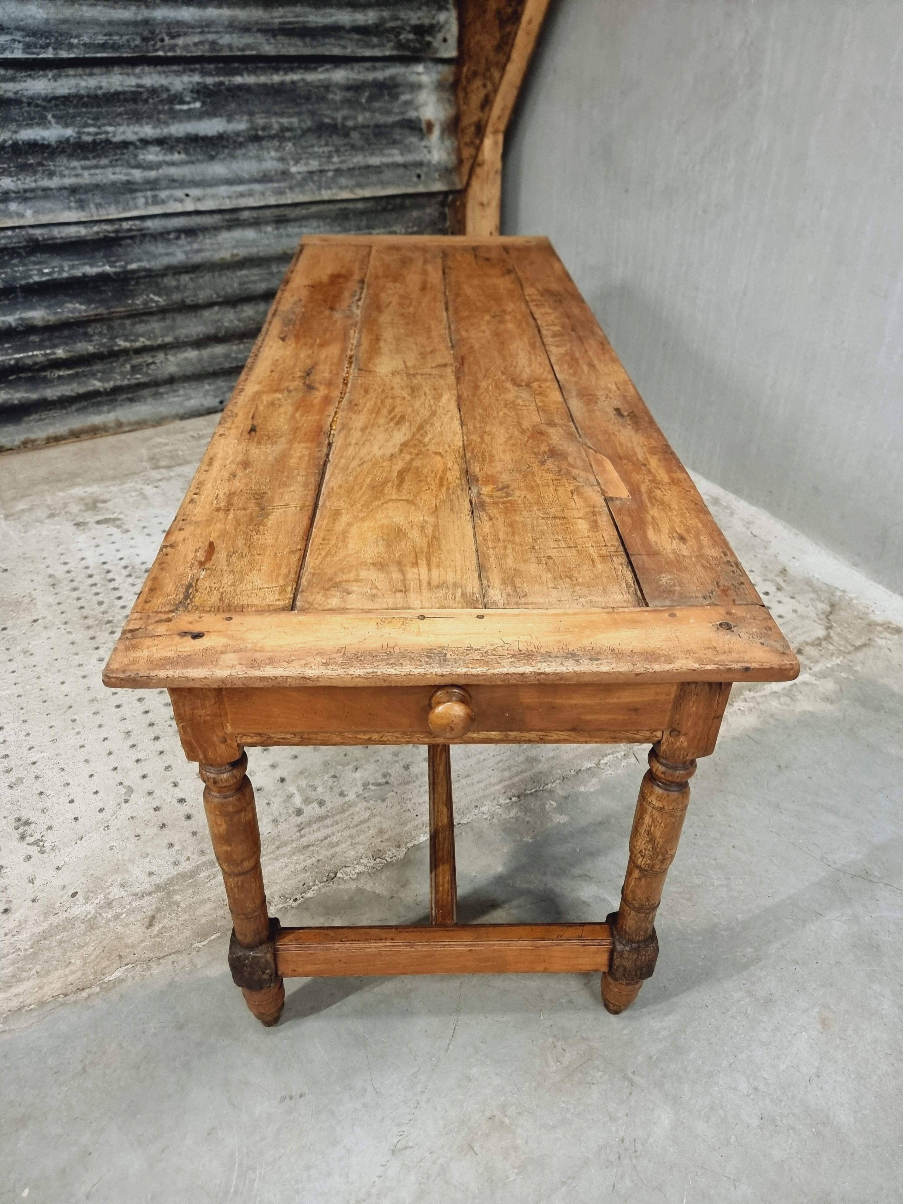 Antique French table farm dining table 19th century 73 x 201 cm
