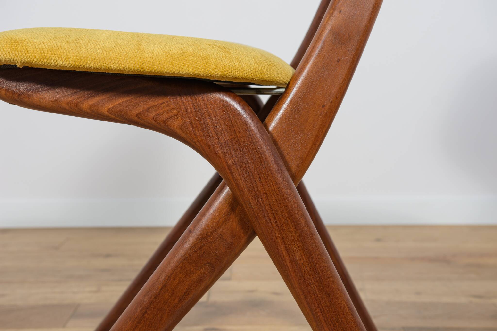 Mid-Century Teak Dining Chairs  Scissor by Louis van Teefelen for Wébé, Netherlands, 1950s, Set of 4
