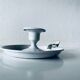 Antique enamelled metal candle holder