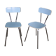Pair of blue vintage formica kitchen chairs