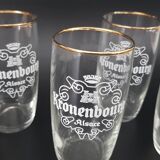 Vintage beer glasses - series of 5 of the brand KRONENBOURG (60's)