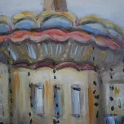 Michel Pabois - At the Paris Carousel - Oil on canvas signed.
