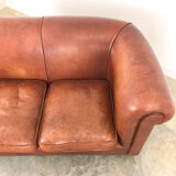 Vintage leather 3 seater sofa